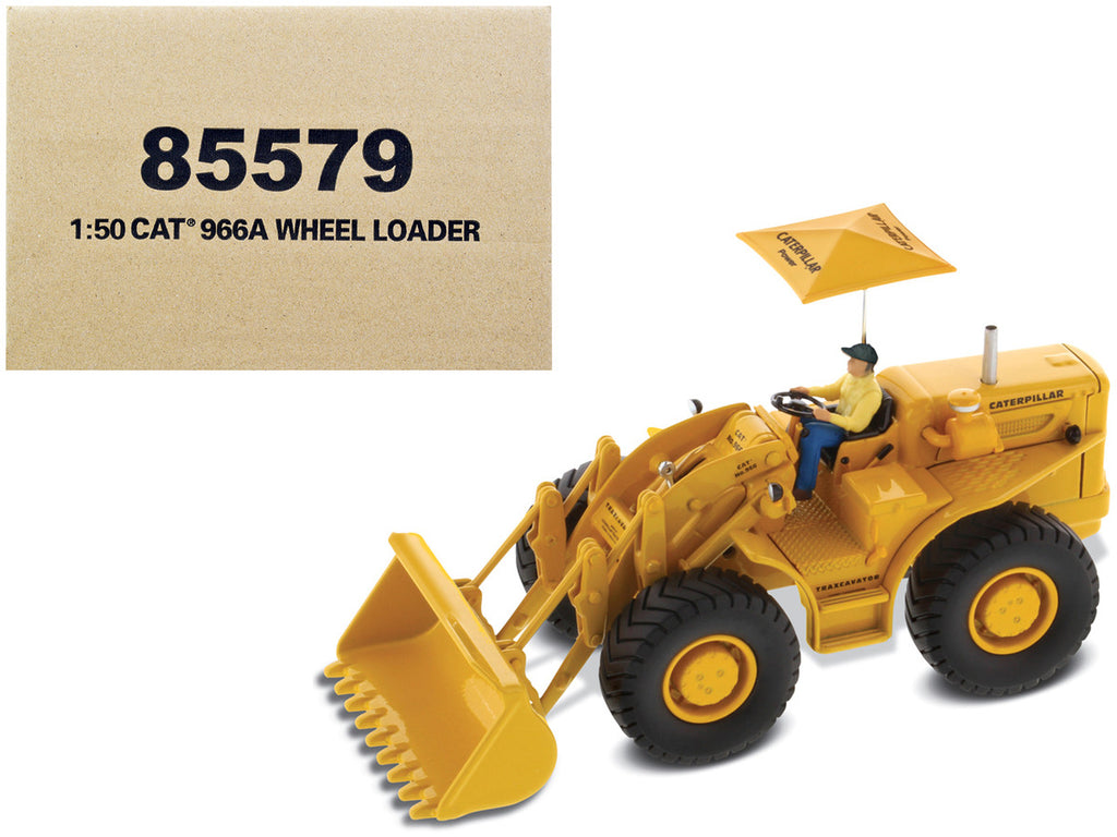 CAT Caterpillar 966A Wheel Loader Yellow with Operator "Vintage Series" 1/50 Diecast Model by Diecast Masters-0