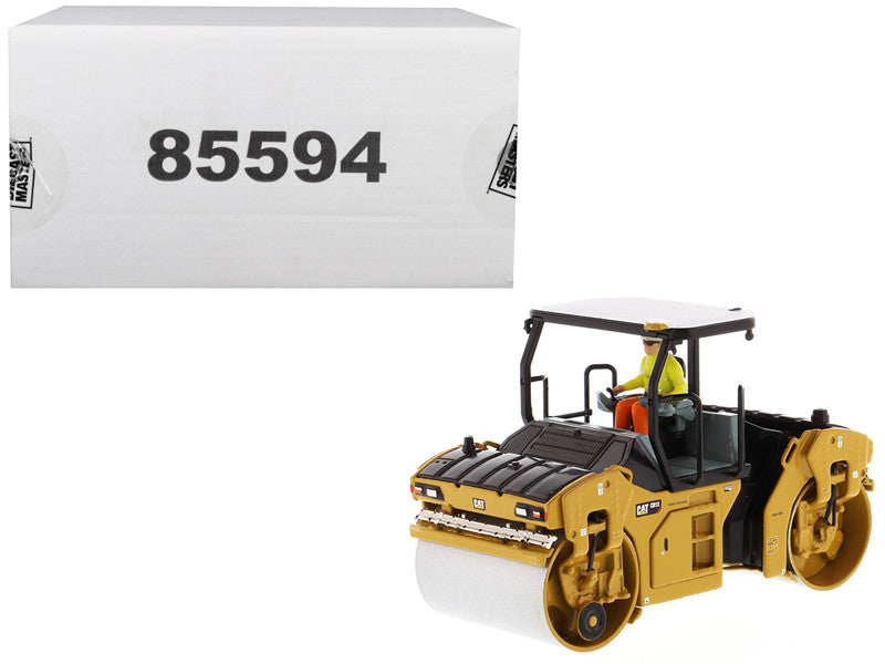 CAT Caterpillar CB-13 Tandem Vibratory Roller with ROPS (Roll Over Protective Structure) and Operator "High Line Series" 1/50 Diecast Model by Diecast Masters-0