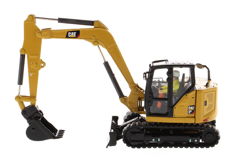 CAT Caterpillar 308 CR Next Generation Mini Hydraulic Excavator with Work Tools and Operator "High Line" Series 1/50 Diecast Model by Diecast Masters-1