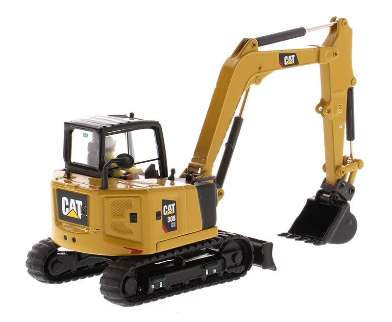 CAT Caterpillar 308 CR Next Generation Mini Hydraulic Excavator with Work Tools and Operator "High Line" Series 1/50 Diecast Model by Diecast Masters-2