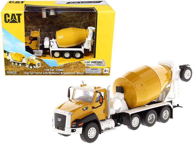 CAT Caterpillar CT660 Day Cab Tractor with McNeilus Bridgemaster Concrete Mixer "Play & Collect!" Series 1/64 Diecast Model by Diecast Masters-0