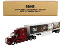 Peterbilt 579 UltraLoft Truck Tractor Red with "CAT Caterpillar" Mural Dry Van Trailer "Transport Series" 1/50 Diecast Model by Diecast Masters-0