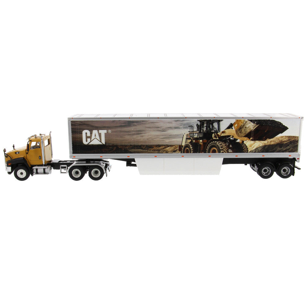 CAT Caterpillar CT660 Day Cab with Caterpillar Mural Dry Van Trailer "Transport Series" 1/50 Diecast Model by Diecast Masters-2