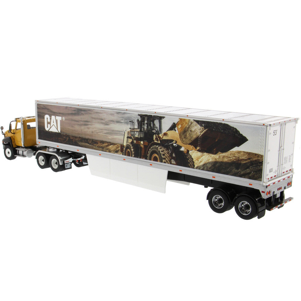 CAT Caterpillar CT660 Day Cab with Caterpillar Mural Dry Van Trailer "Transport Series" 1/50 Diecast Model by Diecast Masters-1