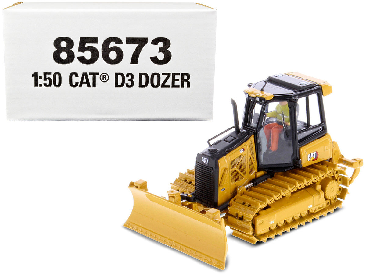 CAT Caterpillar D3 Track Type Dozer with Operator "High Line" Series 1/50 Diecast Model by Diecast Masters-0