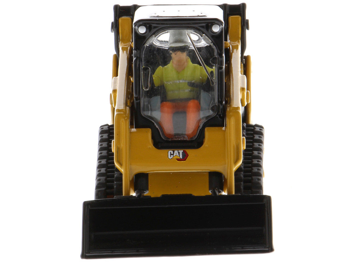 CAT Caterpillar 259D3 Compact Track Loader with Work Tools and Operator Yellow "High Line Series" 1/50 Diecast Model by Diecast Masters-3
