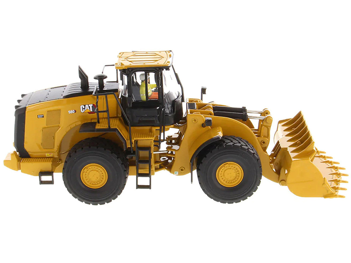 CAT Caterpillar 980 Wheel Loader Yellow with Operator "High Line Series" 1/50 Diecast Model by Diecast Masters-1