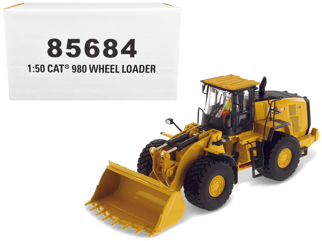 CAT Caterpillar 980 Wheel Loader Yellow with Operator "High Line Series" 1/50 Diecast Model by Diecast Masters-0