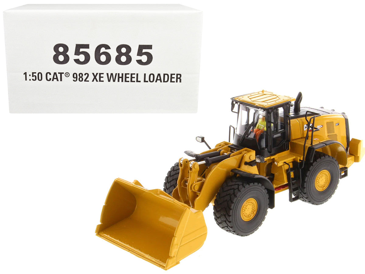 CAT Caterpillar 982 XE Wheel Loader Yellow with Operator "High Line Series" 1/50 Diecast Model by Diecast Masters-0