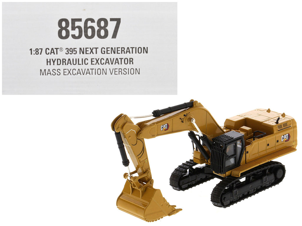 CAT Caterpillar 395 Next-Generation Hydraulic Excavator (Mass Excavation Version) Yellow "High Line Series" 1/87 (HO) Scale Diecast Model by Diecast Masters-0