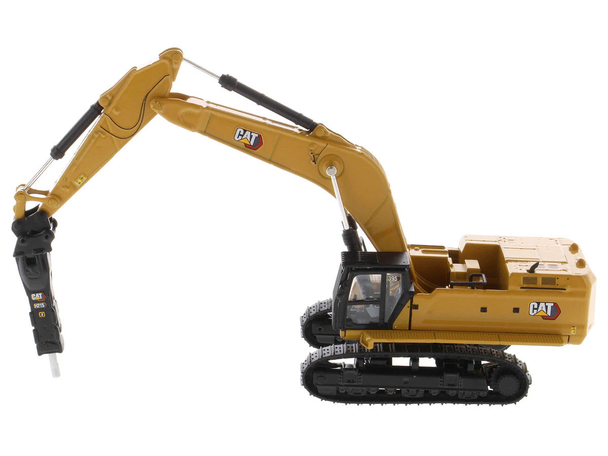 CAT Caterpillar 395 Next-Generation Hydraulic Excavator (General Purpose Version) Yellow with Additional Tools "High Line Series" 1/87 (HO) Diecast Model by Diecast Masters-1