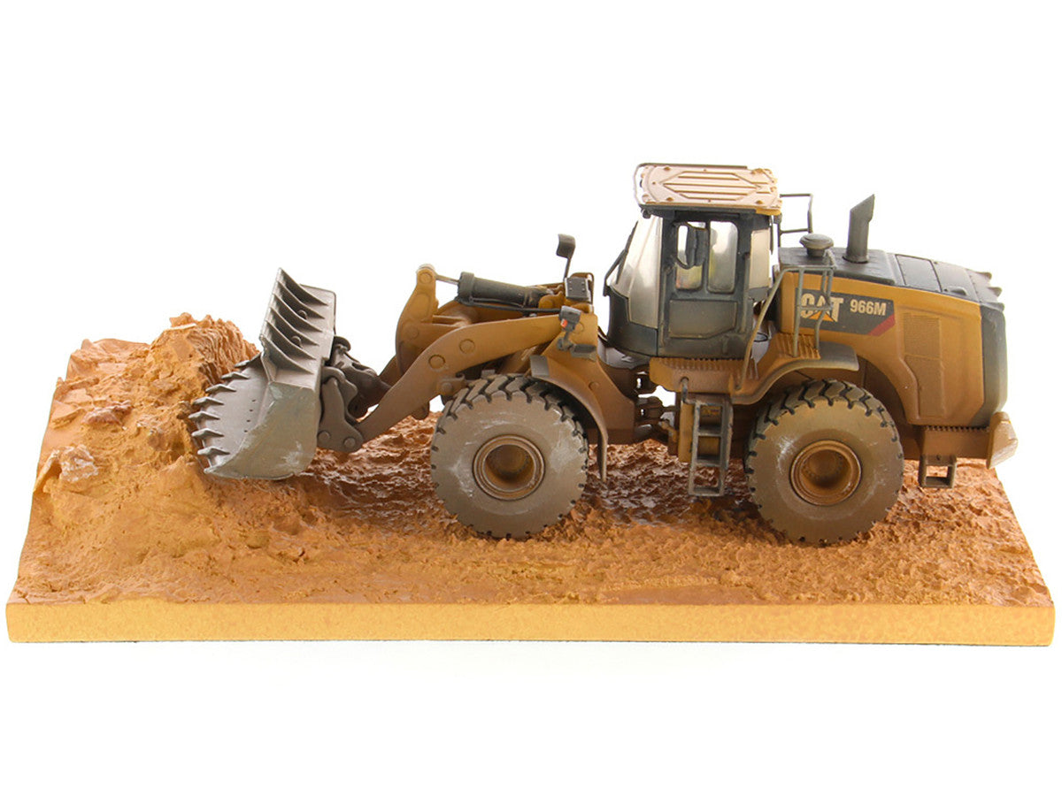 CAT Caterpillar 966M Wheel Loader with Operator (Dirty Version) "Weathered" Series 1/50 Diecast Model by Diecast Masters-1