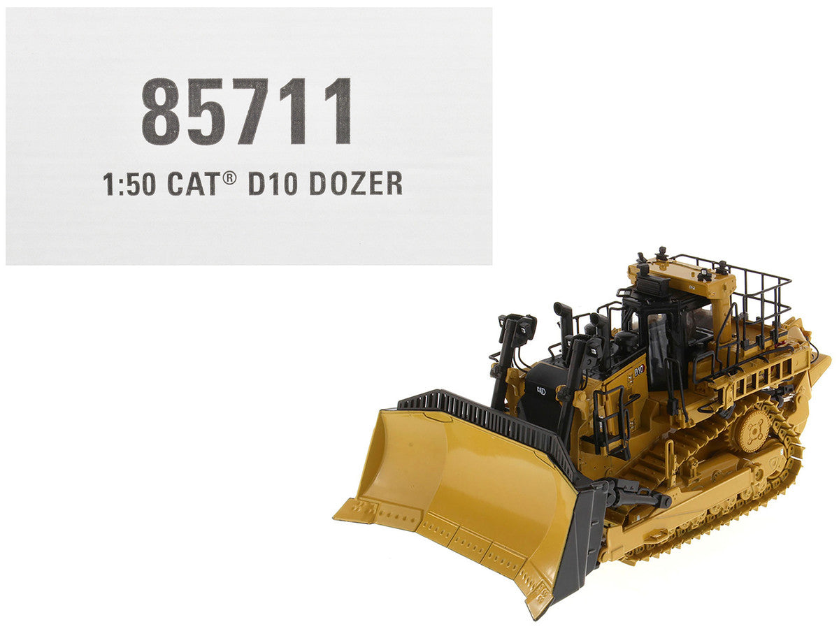 CAT Caterpillar D10 Track Type Dozer Yellow "High Line Series" 1/50 Diecast Model by Diecast Masters-0