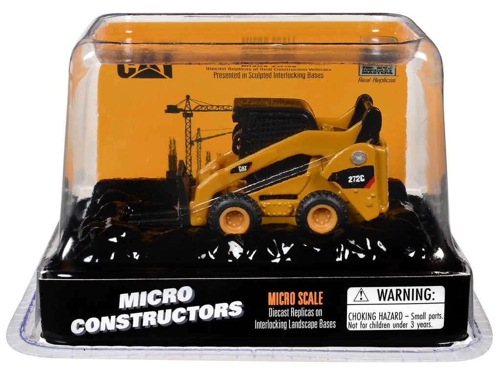 CAT Caterpillar 272C Skid Steer Loader with Pallet Fork Yellow "Micro-Constructor" Series Diecast Model by Diecast Masters-3