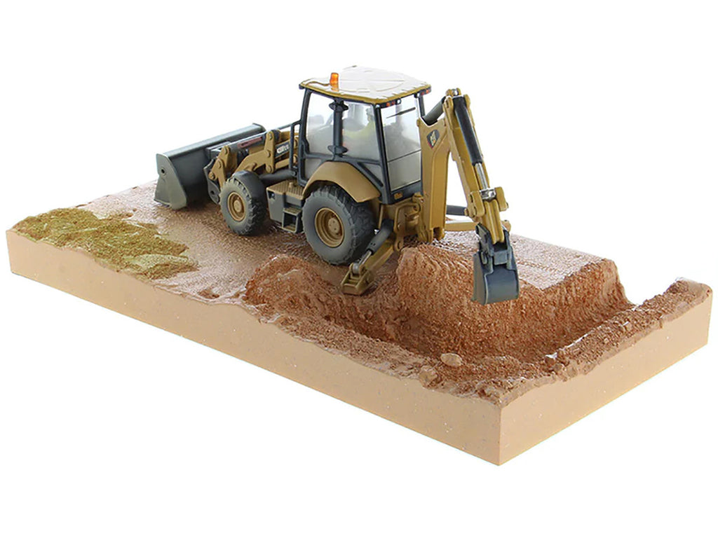 CAT Caterpillar 420F2 IT Backhoe Loader with Operator Yellow "Weathered Series" 1/50 Diecast Model by Diecast Masters-4