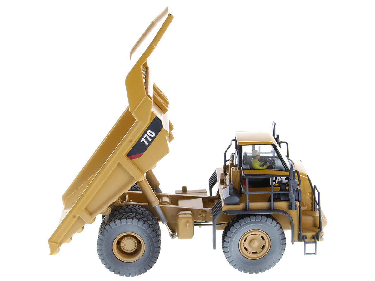 CAT Caterpillar 770 Off-Highway Truck Yellow (Weathered) with Operator "Weathered" Series 1/50 Diecast Model by Diecast Masters-1
