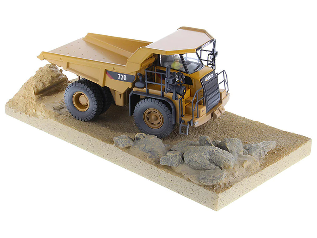 CAT Caterpillar 770 Off-Highway Truck Yellow (Weathered) with Operator "Weathered" Series 1/50 Diecast Model by Diecast Masters-4