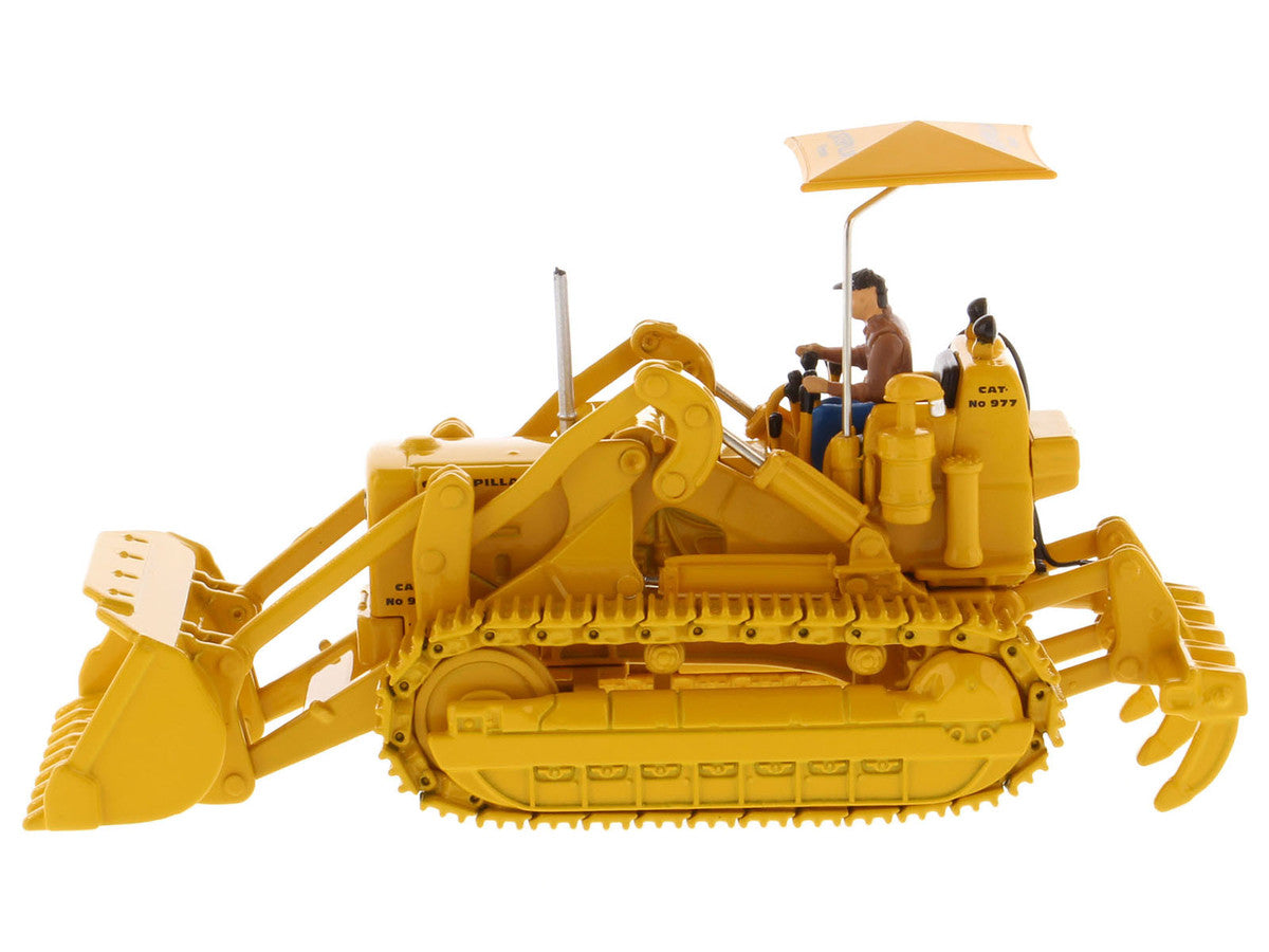 CAT Caterpillar 977D Traxcavator Yellow with Operator "Vintage Series" 1/50 Diecast Model by Diecast Masters-3