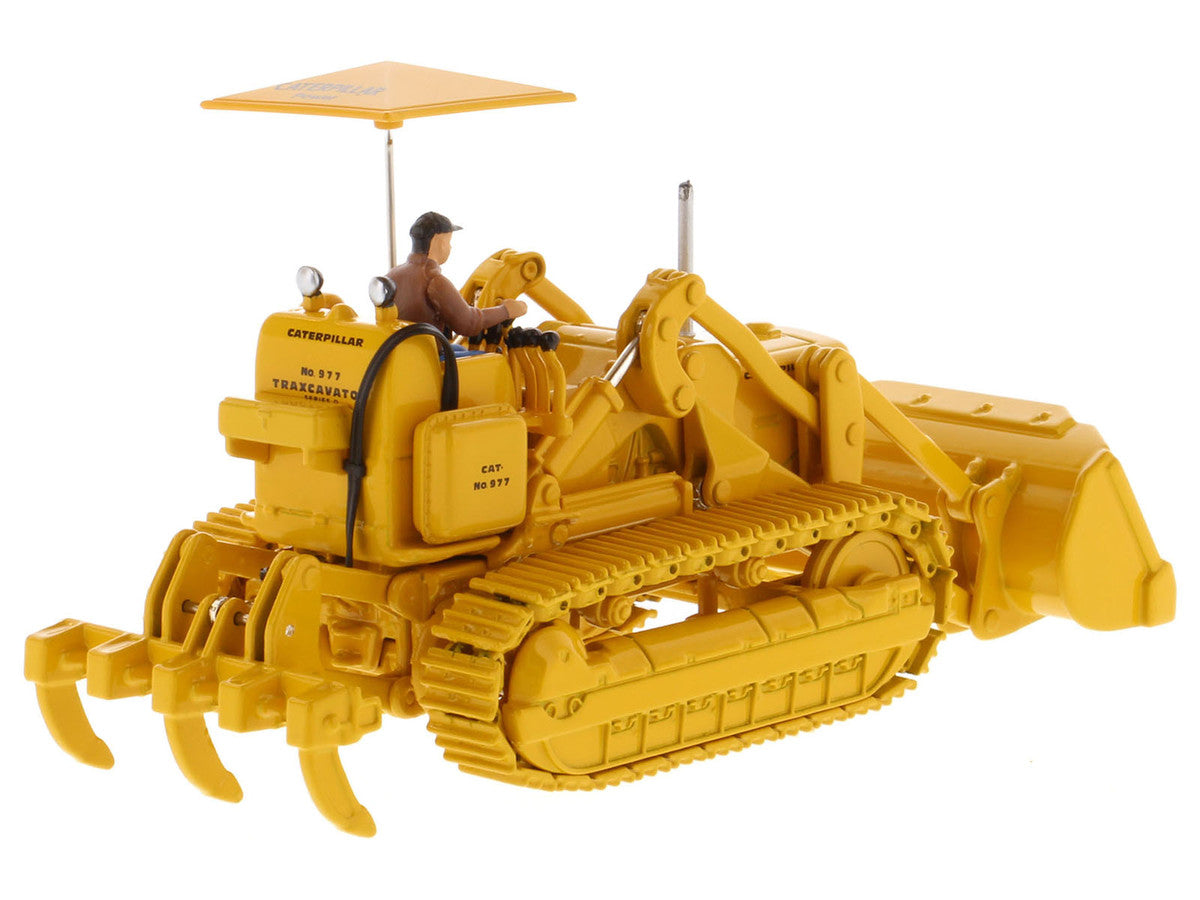 CAT Caterpillar 977D Traxcavator Yellow with Operator "Vintage Series" 1/50 Diecast Model by Diecast Masters-1