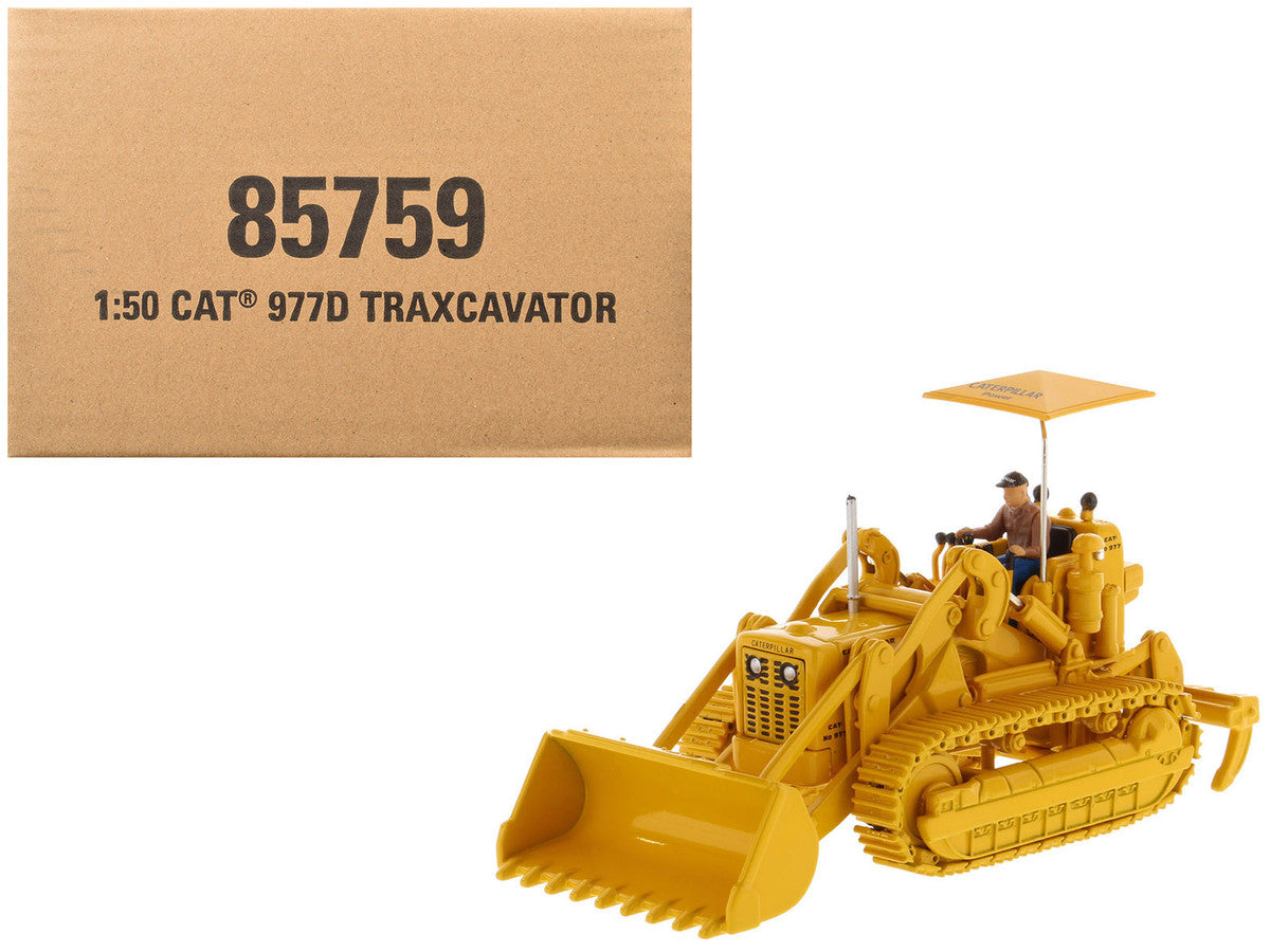 CAT Caterpillar 977D Traxcavator Yellow with Operator "Vintage Series" 1/50 Diecast Model by Diecast Masters-4