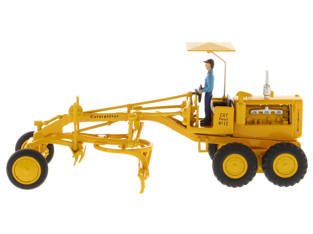 CAT Caterpillar No.12 Motor Grader Yellow with Operator "Vintage Series" 1/50 Diecast Model by Diecast Masters-2