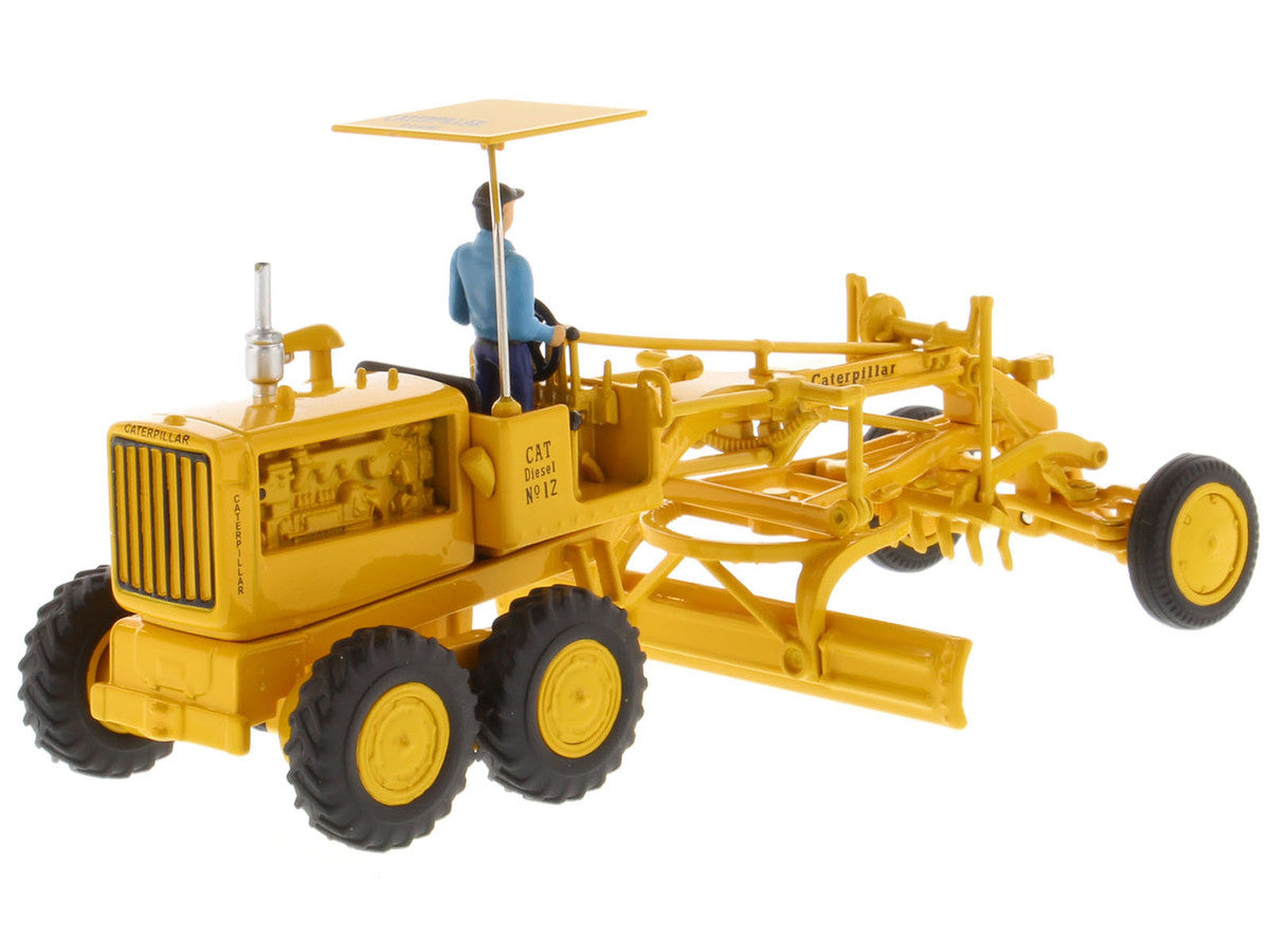 CAT Caterpillar No.12 Motor Grader Yellow with Operator "Vintage Series" 1/50 Diecast Model by Diecast Masters-3