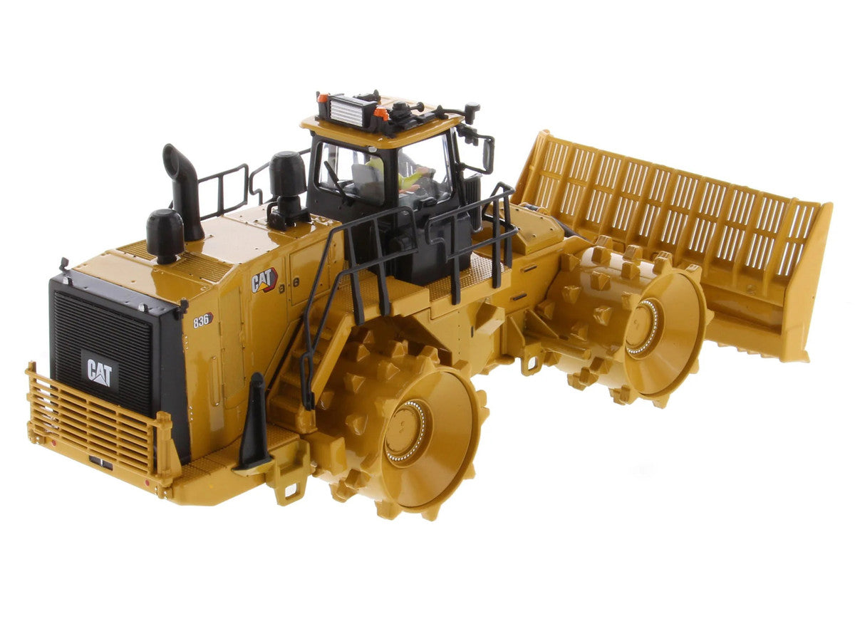 CAT Caterpillar 836 Landfill Compactor Yellow "High Line" Series 1/50 Diecast Model by Diecast Masters-1
