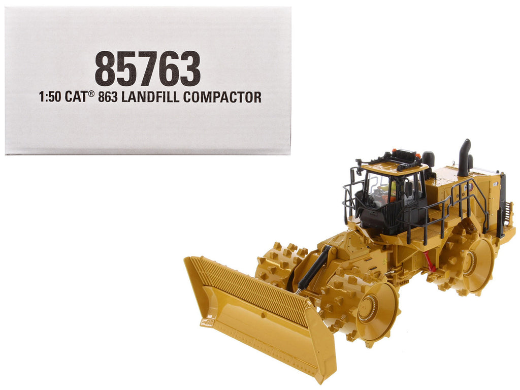 CAT Caterpillar 836 Landfill Compactor Yellow "High Line" Series 1/50 Diecast Model by Diecast Masters-4