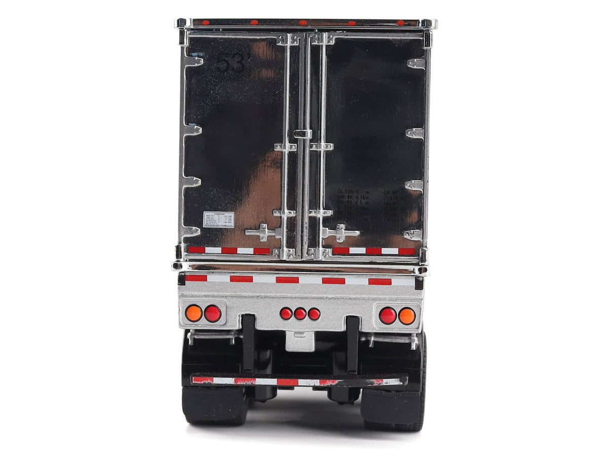 Peterbilt 579 UltraLoft Truck Tractor Black Metallic with "CAT Caterpillar" Mural Trailer "Transport Series" 1/50 Diecast Model by Diecast Masters-1