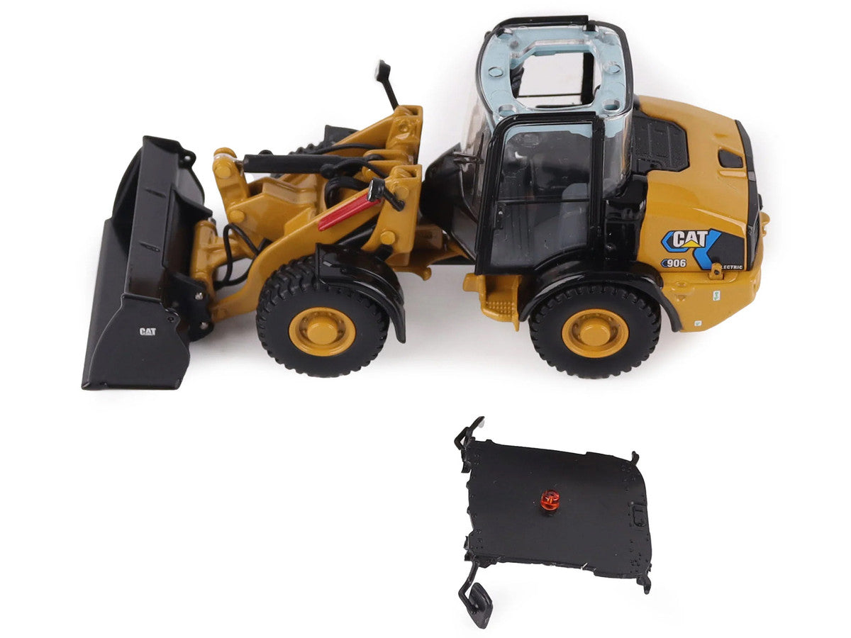 CAT Caterpillar 906 Electric Compact Wheel Loader Yellow with Operator "High Line Series" 1/50 Diecast Model by Diecast Masters-1