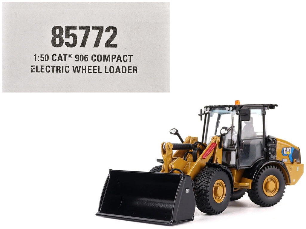 CAT Caterpillar 906 Electric Compact Wheel Loader Yellow with Operator "High Line Series" 1/50 Diecast Model by Diecast Masters-4