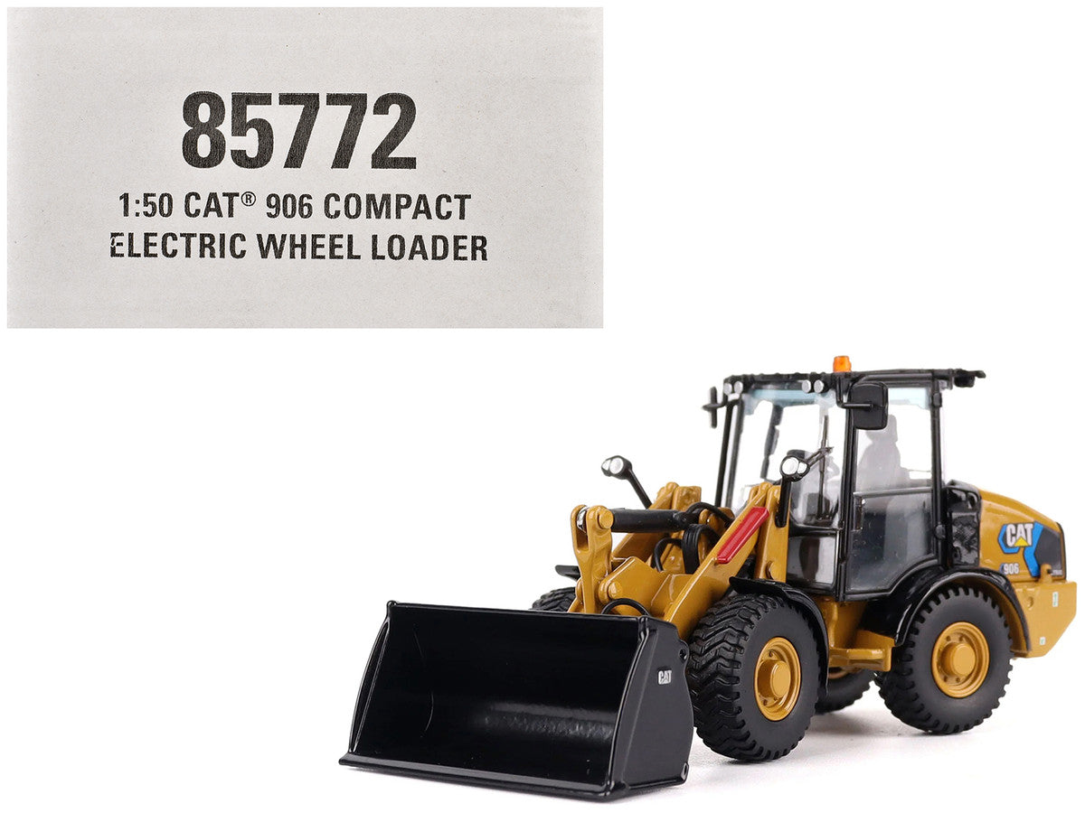 CAT Caterpillar 906 Electric Compact Wheel Loader Yellow with Operator "High Line Series" 1/50 Diecast Model by Diecast Masters-4
