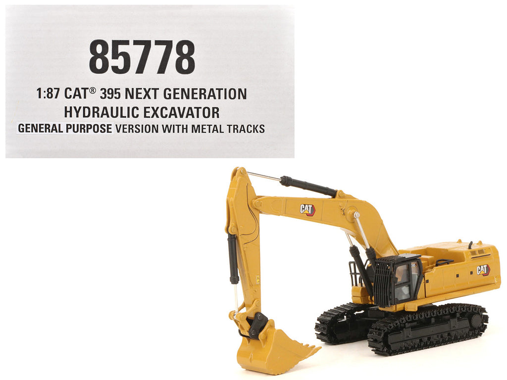 CAT Caterpillar 395 Next-Generation Hydraulic Excavator (Mass Excavator Version) Yellow with Additional Tools "High Line Series" 1/87 (HO) Diecast Model by Diecast Masters-4