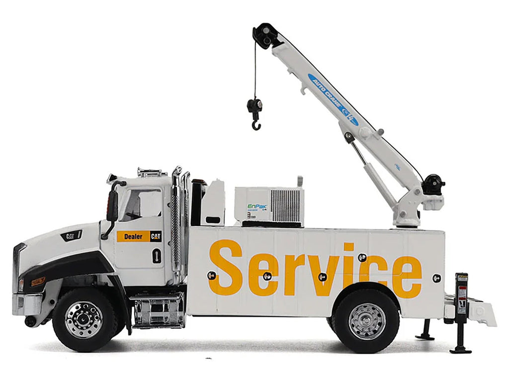 CAT Caterpillar CT660 Auto-Crane Titan 85 Truck with Miller EnPak White "Transport Series" 1/50 Diecast Model by Diecast Masters-2