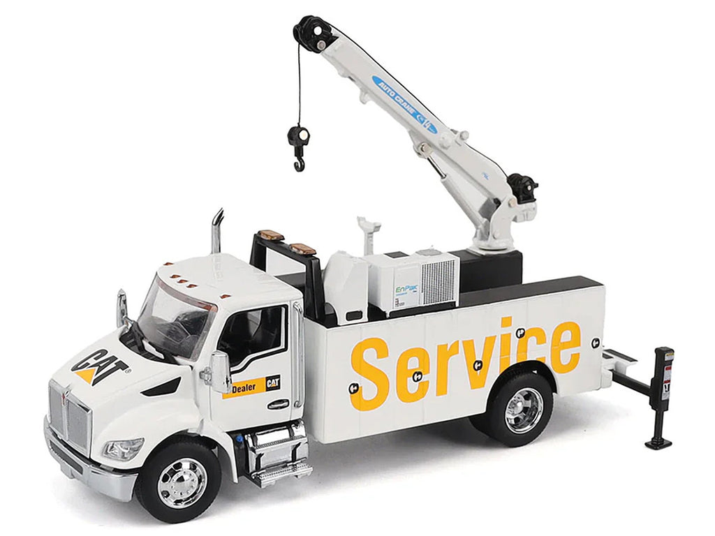 Kenworth T380 Auto-Crane Titan 85 Truck with Miller EnPak White "Transport Series" 1/50 Diecast Model by Diecast Masters-2