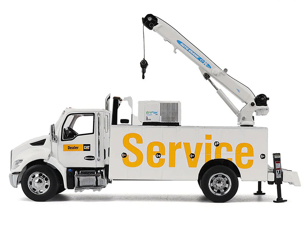 Kenworth T380 Auto-Crane Titan 85 Truck with Miller EnPak White "Transport Series" 1/50 Diecast Model by Diecast Masters-1