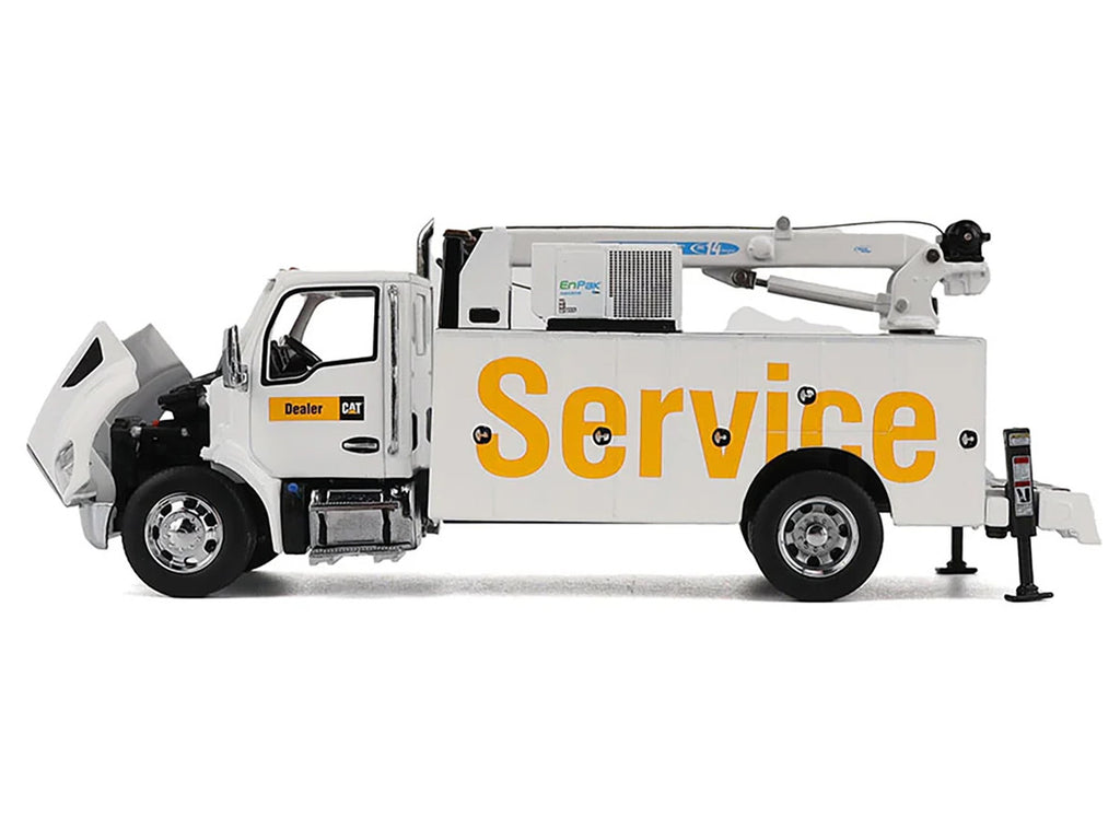Kenworth T380 Auto-Crane Titan 85 Truck with Miller EnPak White "Transport Series" 1/50 Diecast Model by Diecast Masters-0