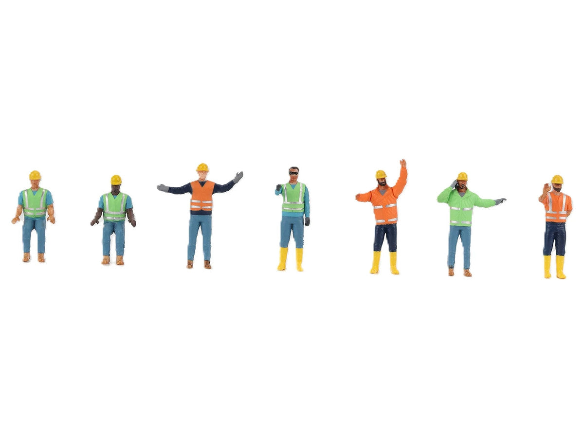 "Construction Workers" 7 Piece Figure Set for 1/50 Scale Models by Diecast Masters-0