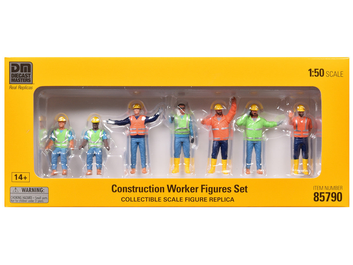 "Construction Workers" 7 Piece Figure Set for 1/50 Scale Models by Diecast Masters-1