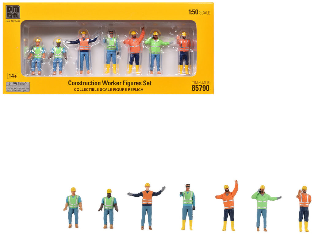 "Construction Workers" 7 Piece Figure Set for 1/50 Scale Models by Diecast Masters-2