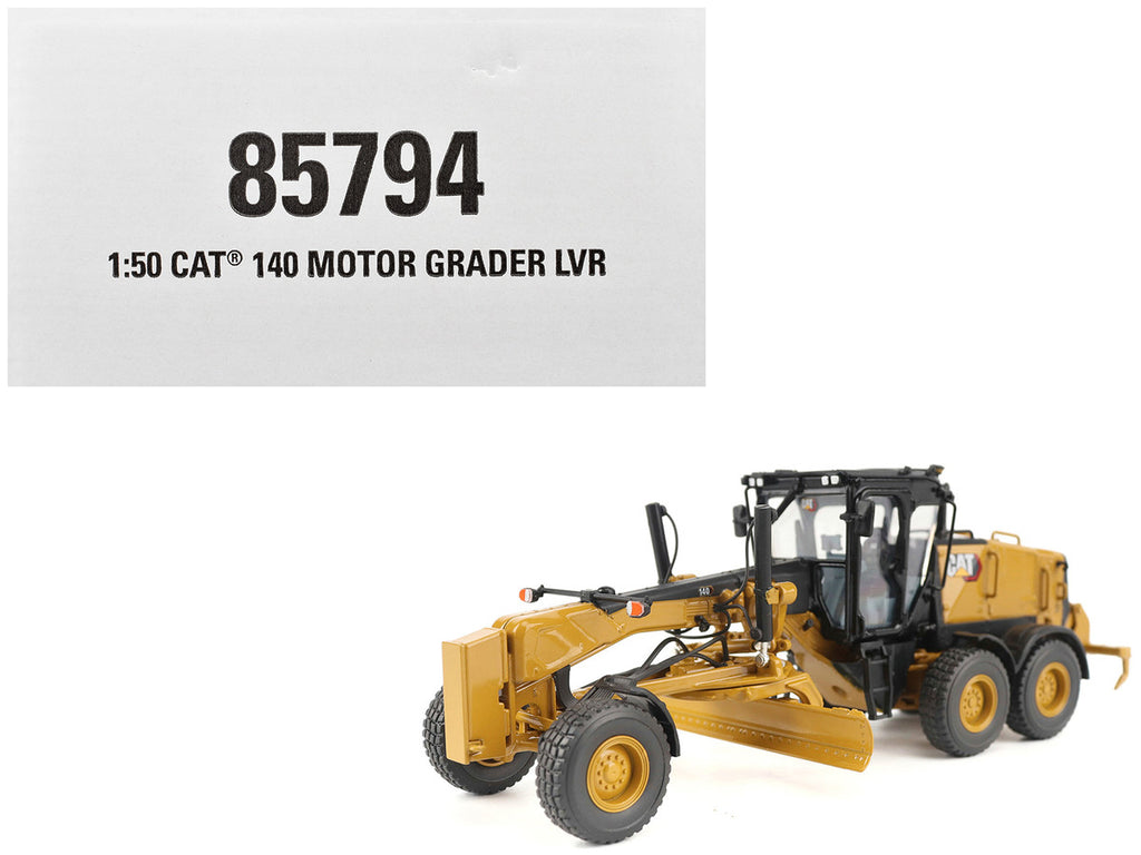 CAT Caterpillar 140 LVR Motor Grader Yellow with Black Top "High Line" Series 1/50 Diecast Model by Diecast Masters-0