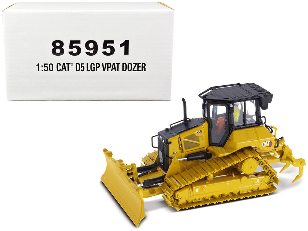 CAT Caterpillar D5 LGP VPAT Track Type Tractor Dozer Yellow with Operator "High Line" Series 1/50 Diecast Model by Diecast Masters-0
