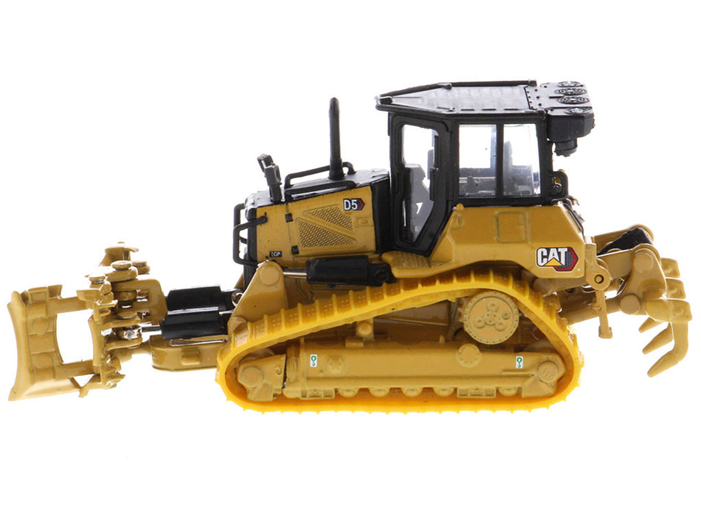 CAT Caterpillar D5 Track-Type Dozer Yellow with Fine Grading Undercarriage and Foldable Blade "High Line Series" 1/87 (HO) Scale Diecast Model by Diecast Masters-1