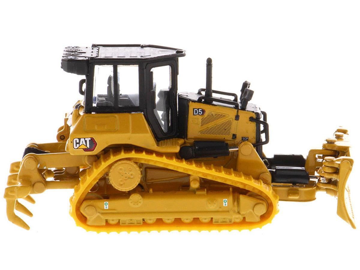 CAT Caterpillar D5 Track-Type Dozer Yellow with Fine Grading Undercarriage and Foldable Blade "High Line Series" 1/87 (HO) Scale Diecast Model by Diecast Masters-2