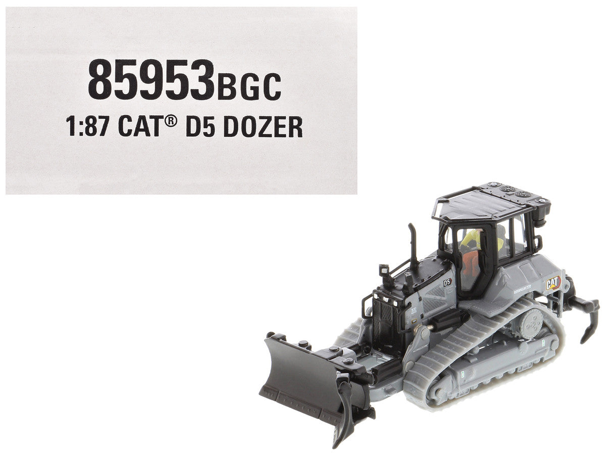 CAT Caterpillar D5 Track-Type Dozer "Centennial" Gray with Operator "High Line Series" 1/87 (HO) Diecast Model by Diecast Masters-4