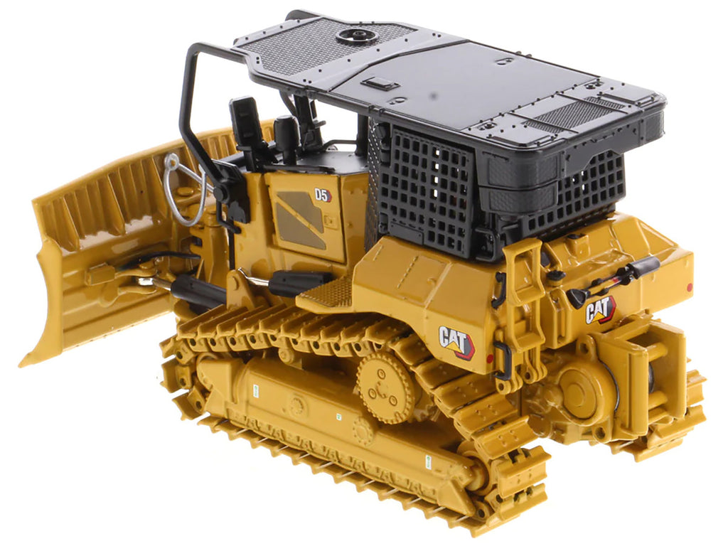 CAT Caterpillar D5 XR Fire Suppression Track Type Dozer Yellow "High Line" Series 1/50 Diecast Model by Diecast Masters-4