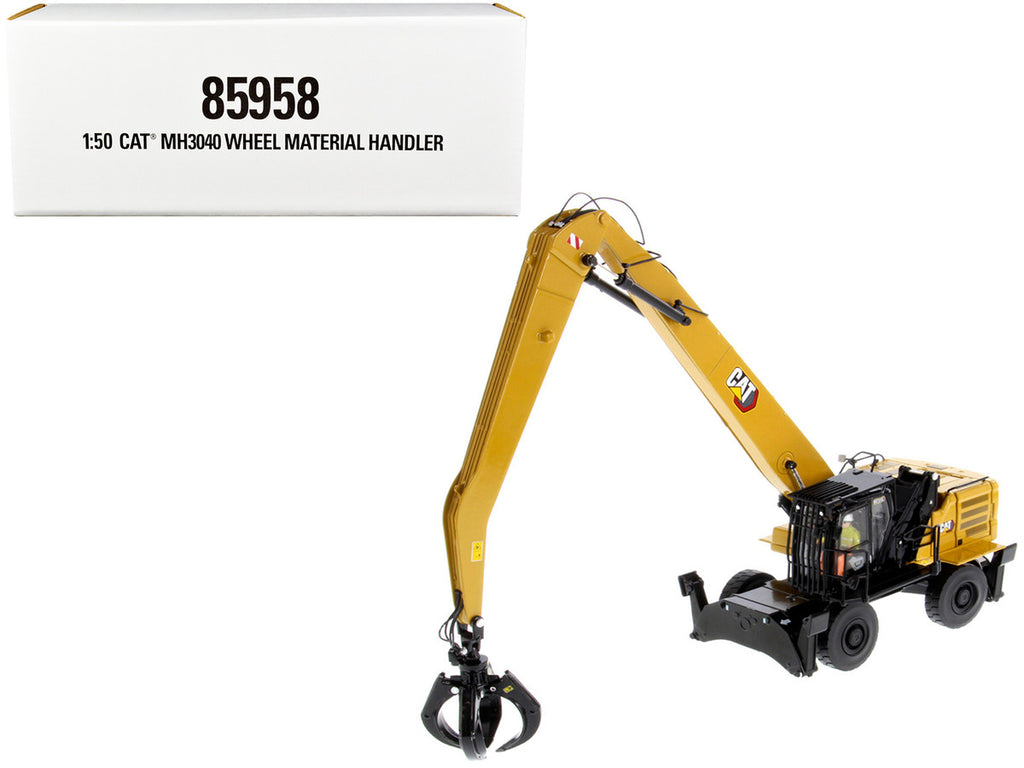 CAT Caterpillar MH3040 Wheel Material Handler with Operator "High Line Series" 1/50 Diecast Model by Diecast Masters-0