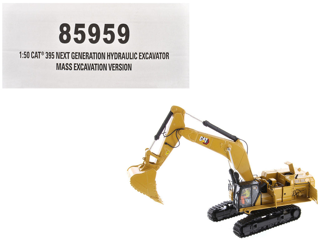 CAT Caterpillar 395 Next Generation Hydraulic Excavator "Mass Excavation Version" Yellow "High Line Series" 1/50 Diecast Model by Diecast Masters-4