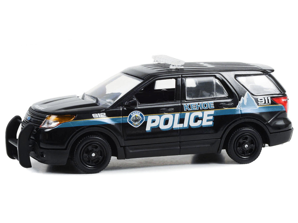 2013 Ford Police Interceptor Utility "Kehoe Police Department Kehoe Colorado" Black with White Stripes "Cold Pursuit" (2019) Movie 1/43 Diecast Model Car by Greenlight-0