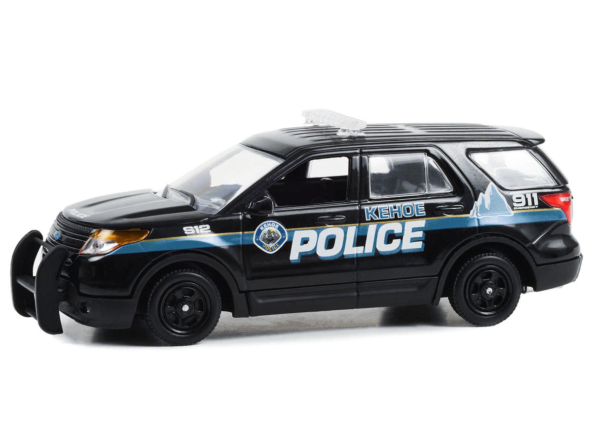 2013 Ford Police Interceptor Utility "Kehoe Police Department Kehoe Colorado" Black with White Stripes "Cold Pursuit" (2019) Movie 1/43 Diecast Model Car by Greenlight-0